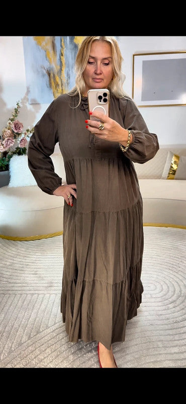 🌿 Vestito velluto taupe 🤎