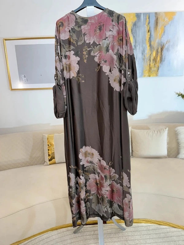 Vestito lungo floreale in viscosa Made in Italy 🌸