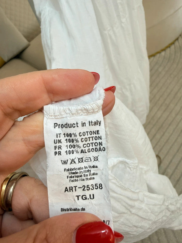 Vestito lungo color panna in cotone leggero Made in Italy 🤍