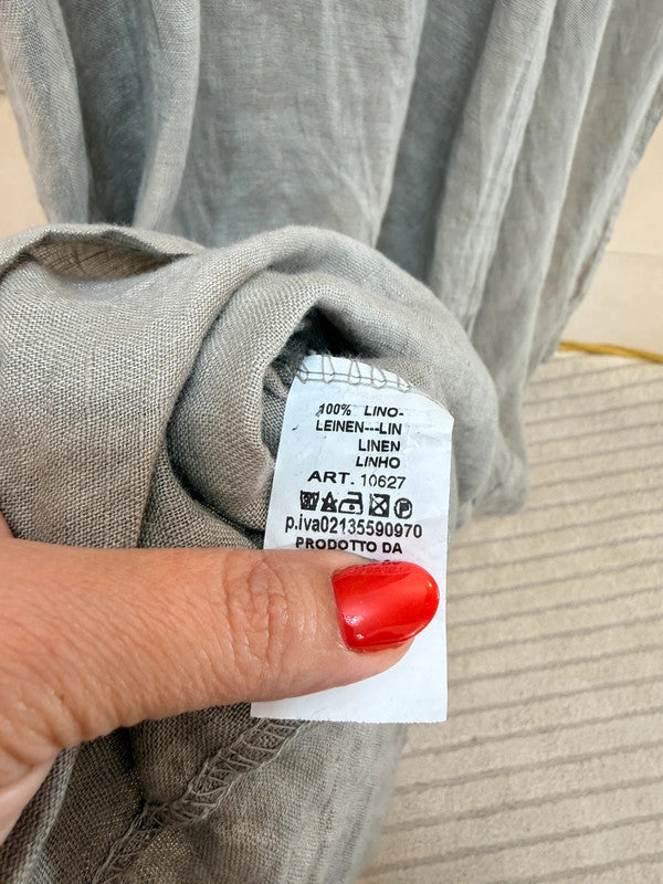Vestito lino oversize con tasche Made in Italy