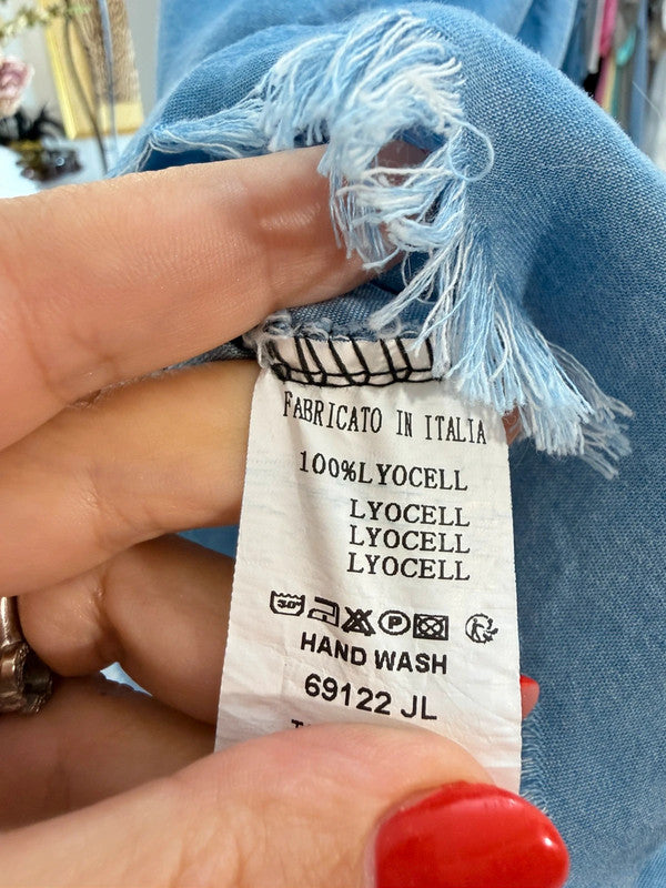 Vestito boho in lyocell effetto denim Made in Italy 💙