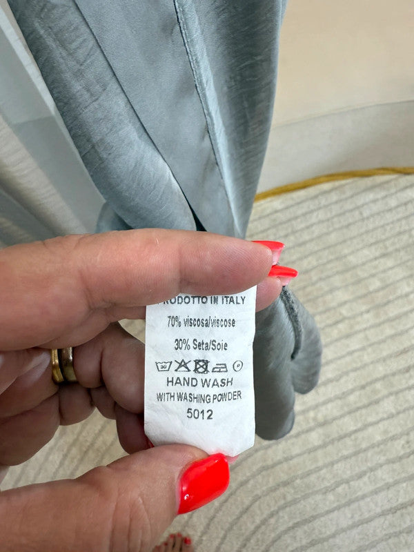 Cardigan lungo rosa in misto seta