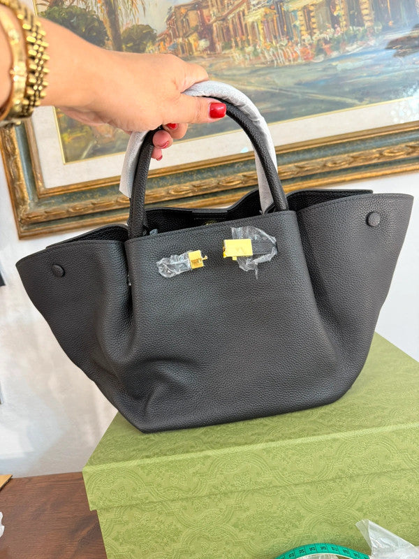 👜 Borsa in vera pelle nera – Made in Italy