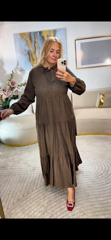 🌿 Vestito velluto taupe 🤎