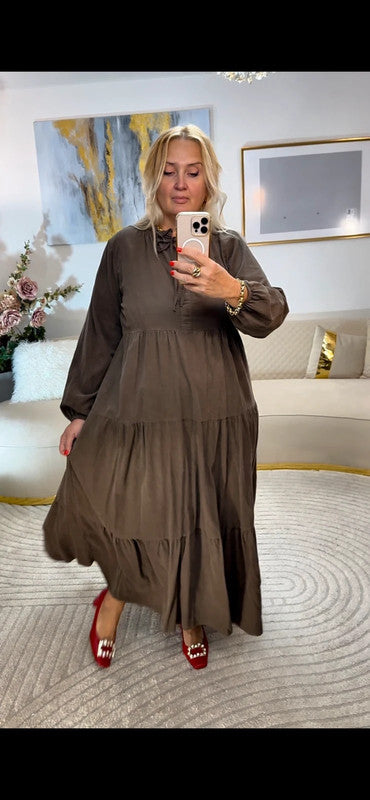 🌿 Vestito velluto taupe 🤎