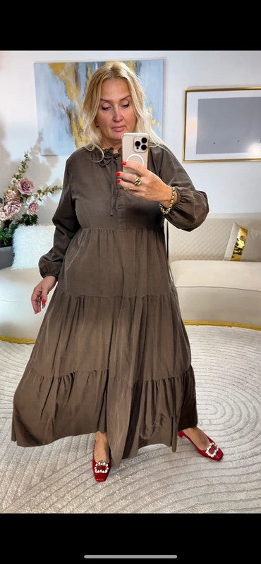 🌿 Vestito velluto taupe 🤎