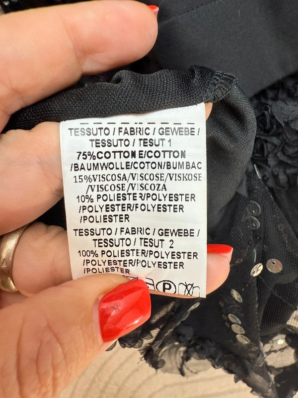 Vestito lungo con pizzo e paillettes