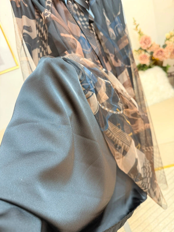 Gonna leggera in tulle con motivo cavalli
