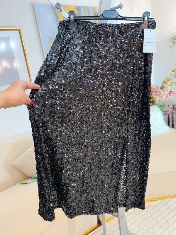 Gonna midi in paillettes nero 🖤