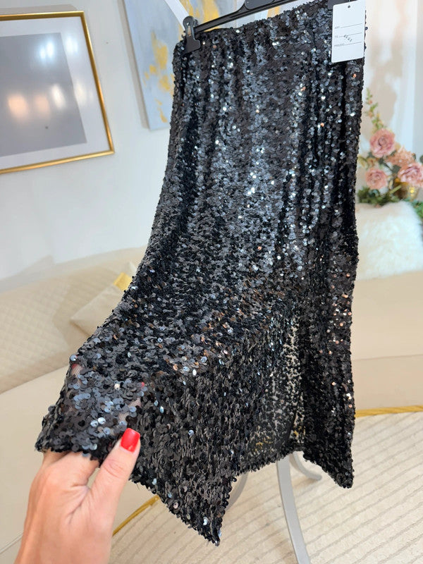 Gonna midi in paillettes nero 🖤