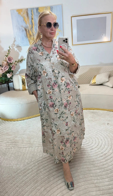 🌸 Abito lungo in lino 100% Made in Italy 🌸