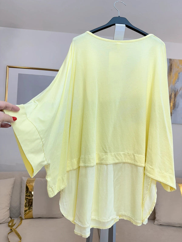 Blusa tunica oversize giallo limone Made in Italy 🍋