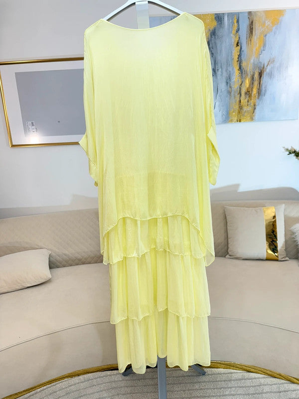 Abito lungo giallo limone Made in Italy 💛