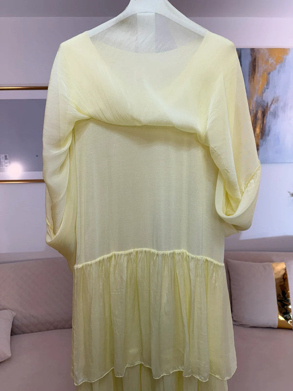 Abito lungo giallo limone Made in Italy 💛
