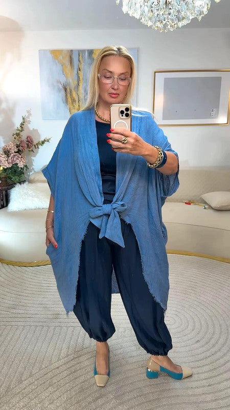 Cardigan oversize lino Made in Italy 💙
