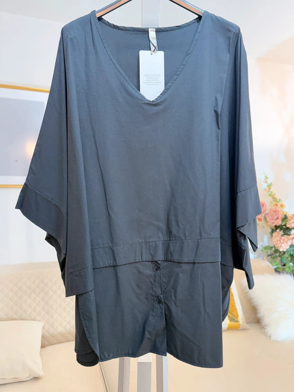 Tunica oversize nera in cotone 🖤 minimal ed elegante