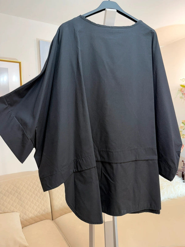 Tunica oversize nera in cotone 🖤 minimal ed elegante