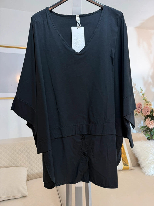 Tunica oversize nera in cotone 🖤 minimal ed elegante