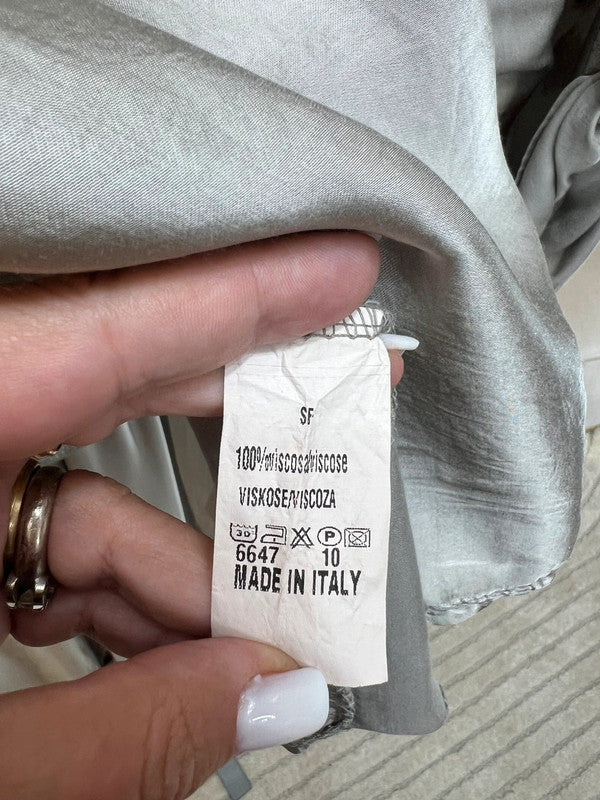 Completo camicia + pantaloni verde salvia animalier – Made in Italy