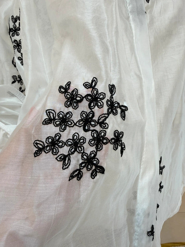 Camicia oversize ricamata Made in Italy