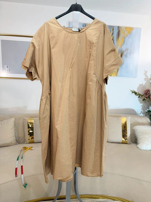 🤎 Vestito oversize beige fluido Made in Italy