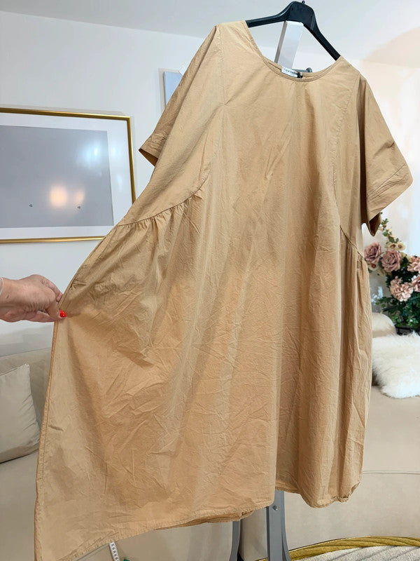 🤎 Vestito oversize beige fluido Made in Italy