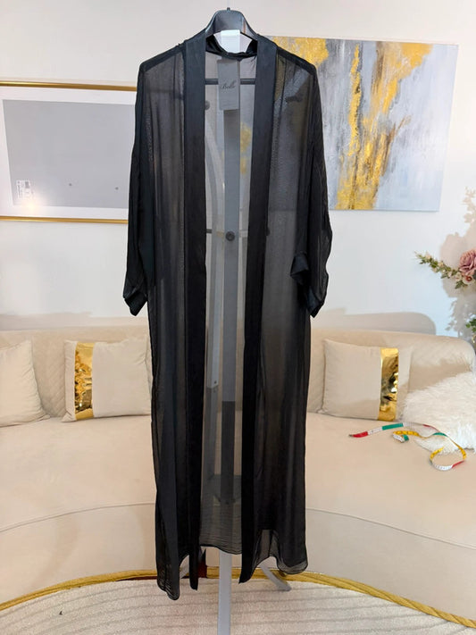 Kimono lungo in seta trasparente Made in Italy