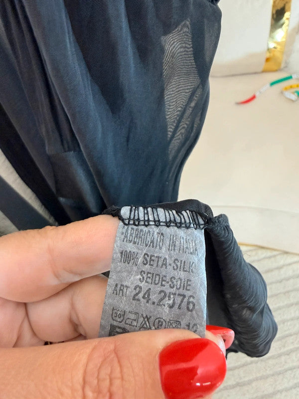Kimono lungo in seta trasparente Made in Italy