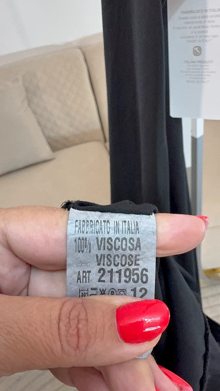 Vestito lungo fluido in viscosa Made in Italy