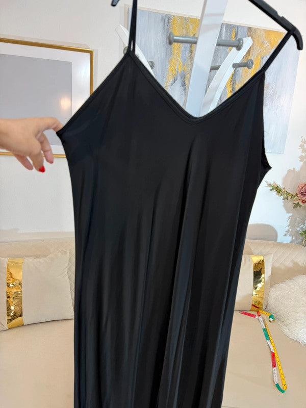 Vestito lungo fluido in viscosa Made in Italy