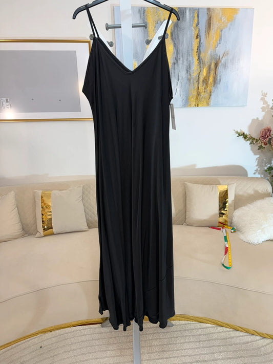 Vestito lungo fluido in viscosa Made in Italy