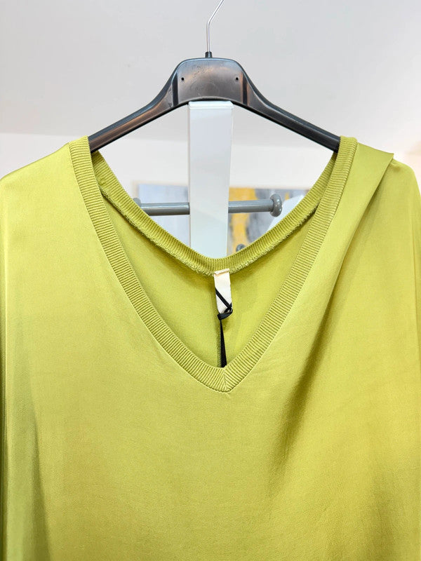 Vestito oversize fluido in viscosa verde lime