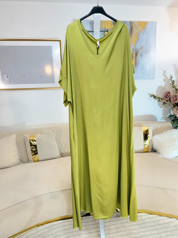 Vestito oversize fluido in viscosa verde lime