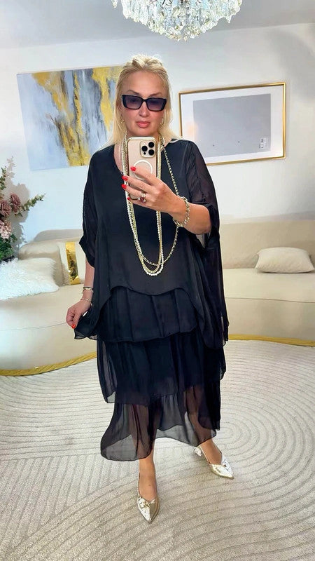 Abito lungo nero Made in Italy 🖤