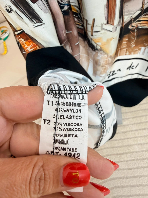 Vestito oversize con stampa artistica Venezia 🖤 Made in Italy