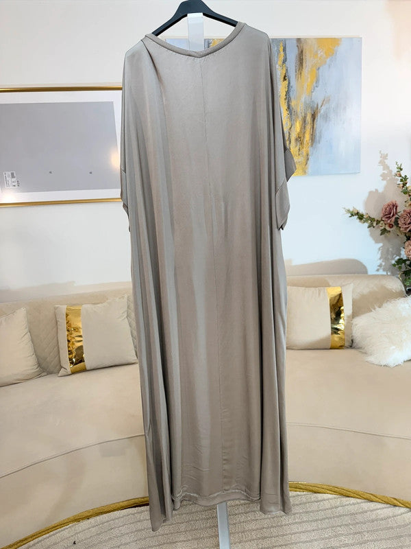 Vestito oversize fluido in viscosa tortora
