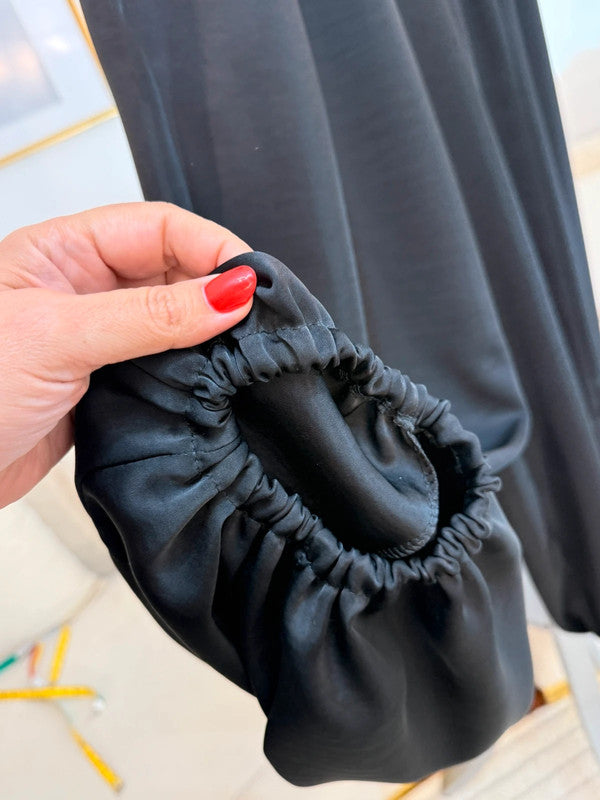 Pantaloni harem satinati oversize Made in Italy