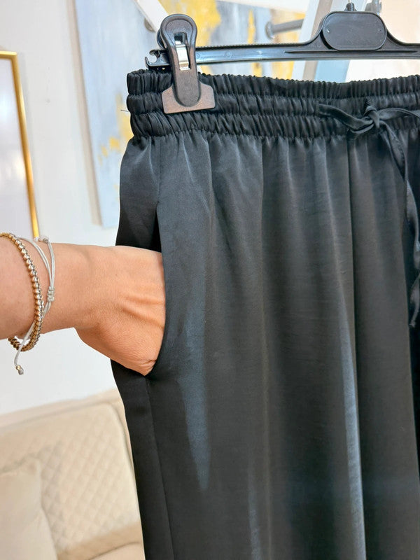 Pantaloni harem satinati oversize Made in Italy
