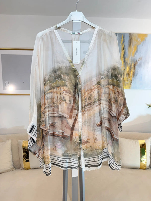 Blusa elegante Riviera italiana 🤍