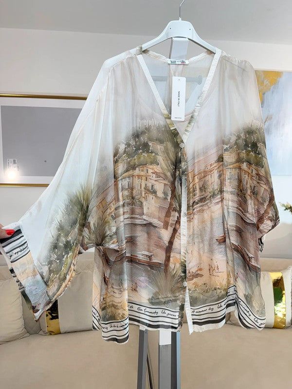 Blusa elegante Riviera italiana 🤍
