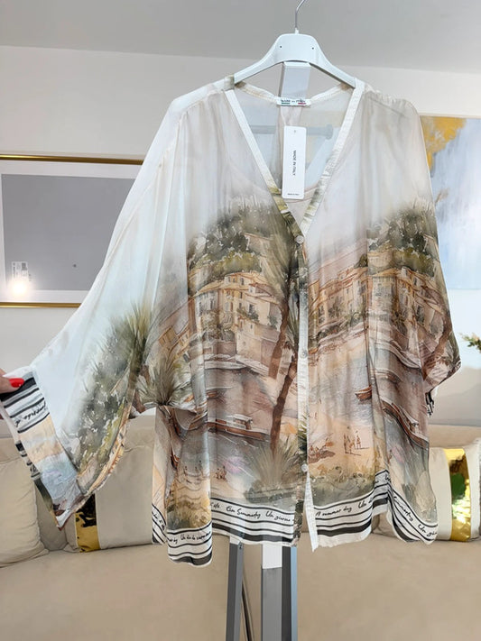 Blusa elegante Riviera italiana 🤍