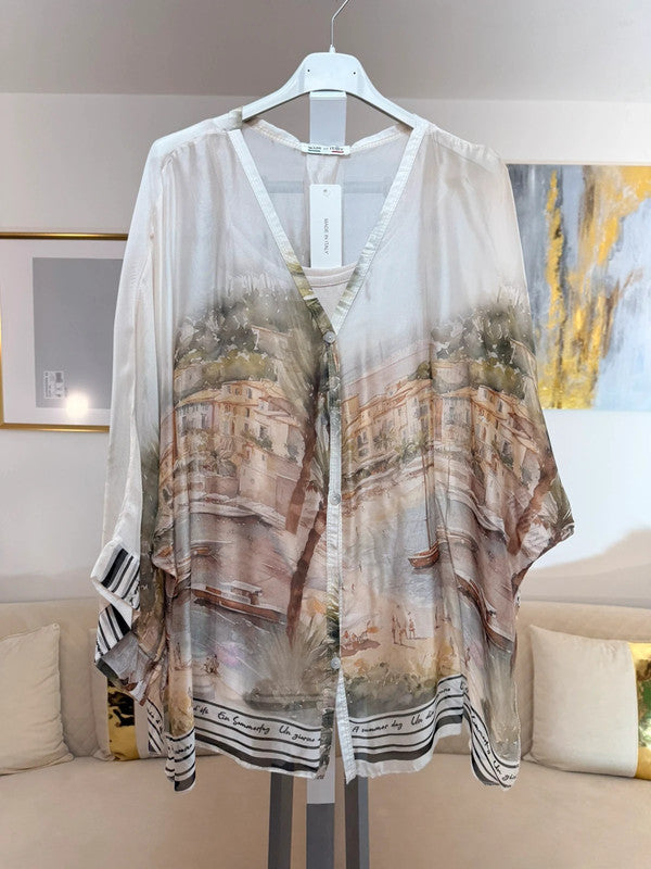 Blusa elegante Riviera italiana 🤍