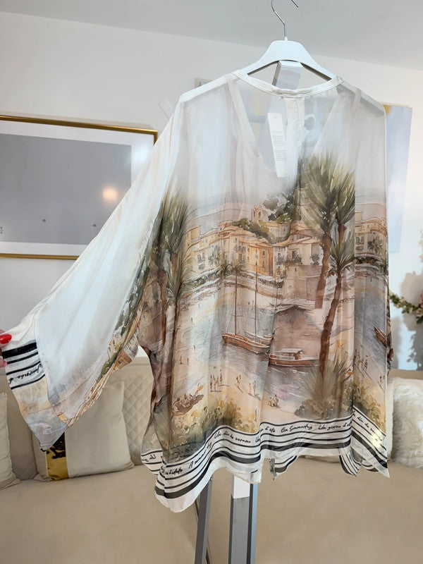 Blusa elegante Riviera italiana 🤍