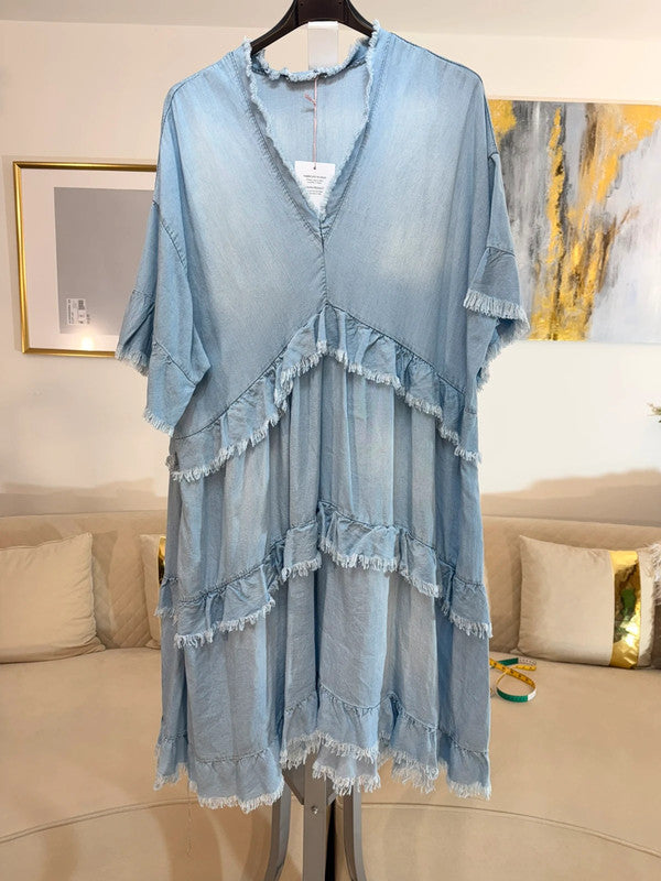Abito corto in lyocell effetto denim 💙