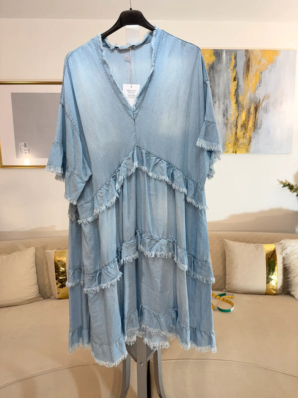 Abito corto in lyocell effetto denim 💙