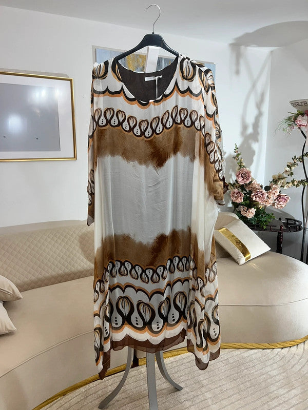 Vestito kaftano boho fantasia panna e moka 🤎