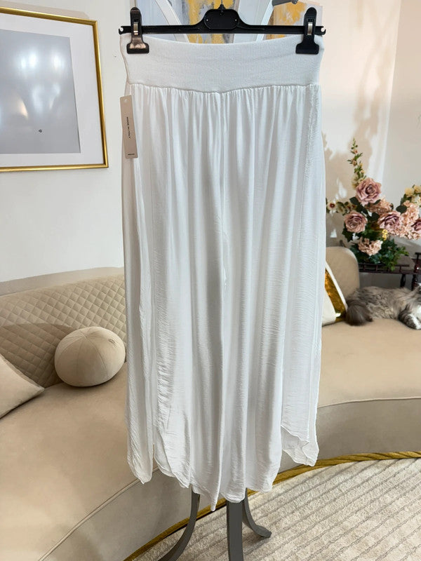 Pantaloni alla turca in seta e viscosa bianchi 🤍