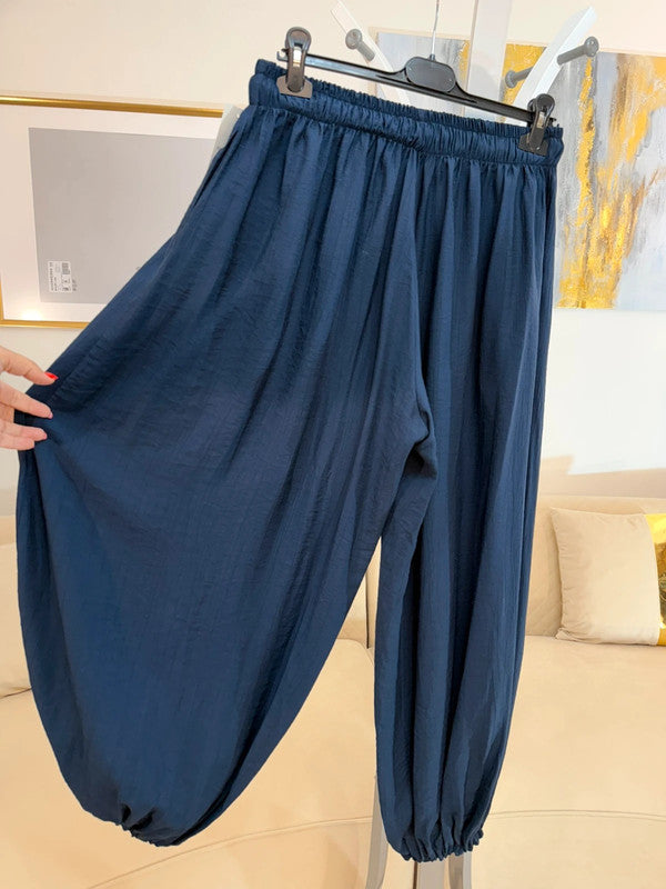 Pantaloni harem blu fluido 💙