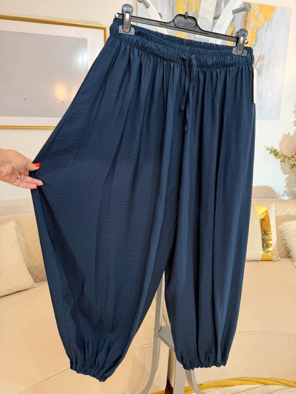 Pantaloni harem blu fluido 💙